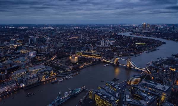 night view of london skyline