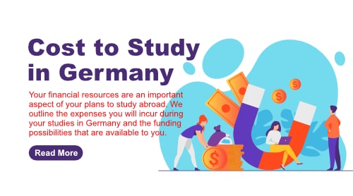 cost to study in germany icon - a magnet attracting money with students around it