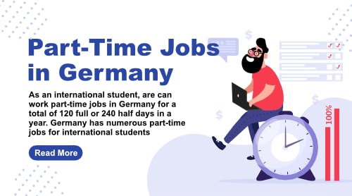 A man sitting on a giant clock and working part-time jobs in germany on his laptop