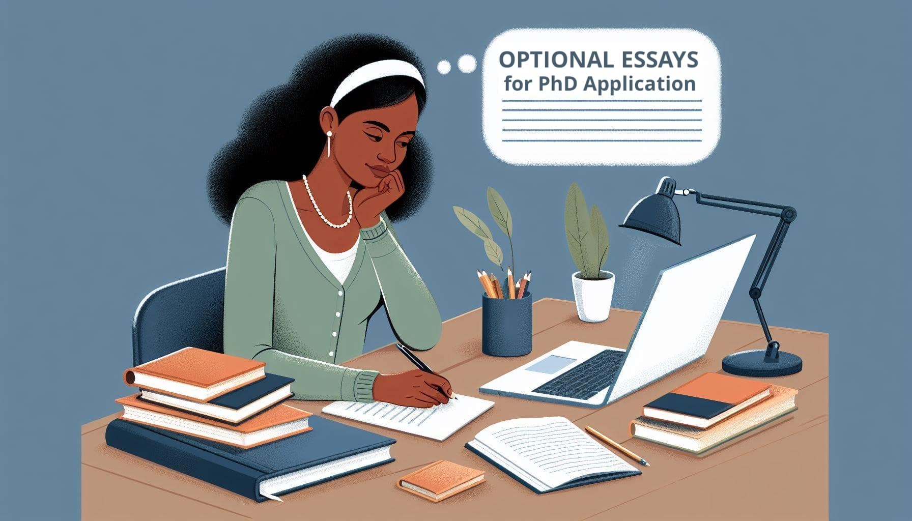 Optional Essays for PhD Application. A student is sitting and wondering is she should write the optional essay for phd application