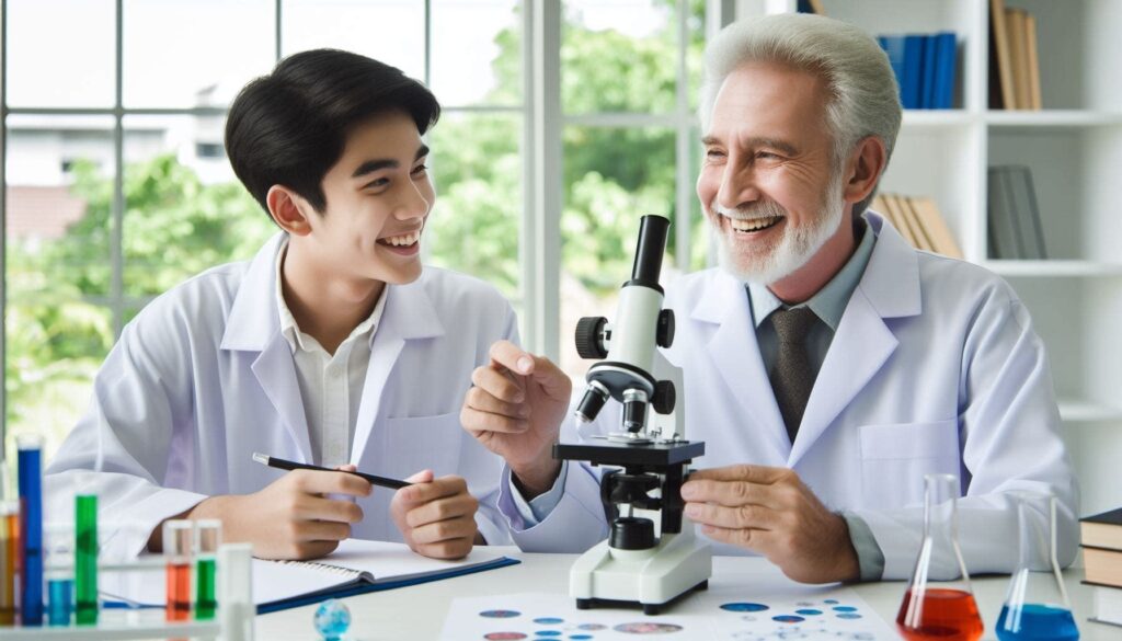 Selecting PhD Supervisor for PhD Abroad - A prospective PhD student having a discussion with a professor to understand whether he could be a suitable supervisor for his phd studies