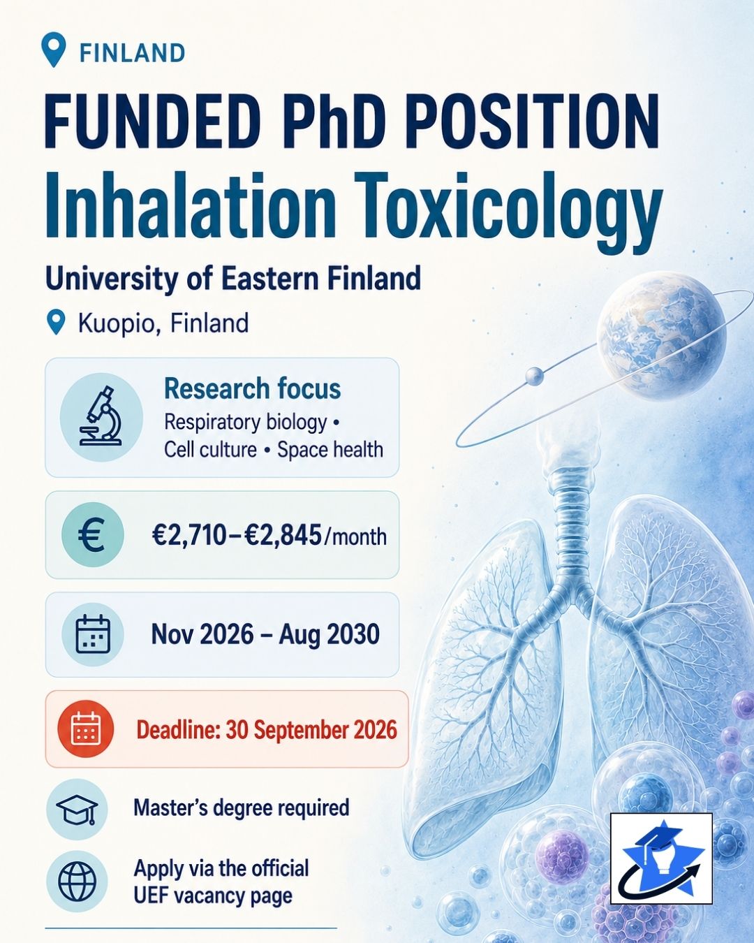 97_inhalation Toxicology PhD position on Inhalation Toxicology in Findland