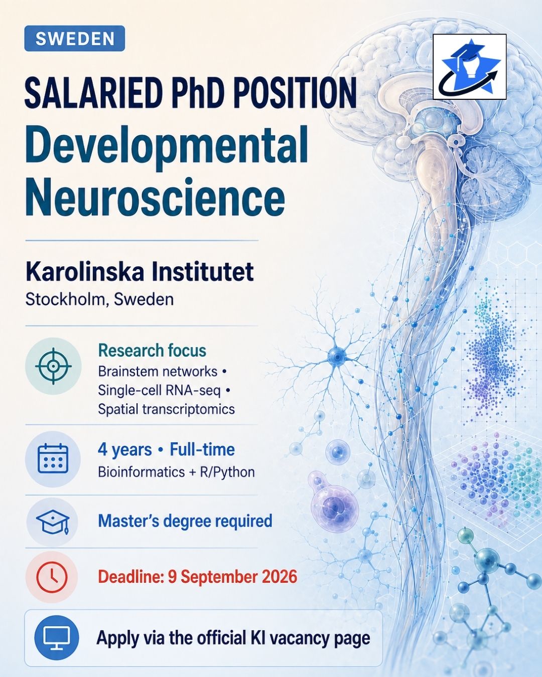 98_Developmental neurosci Fully funded Phd position in developmental neuroscience